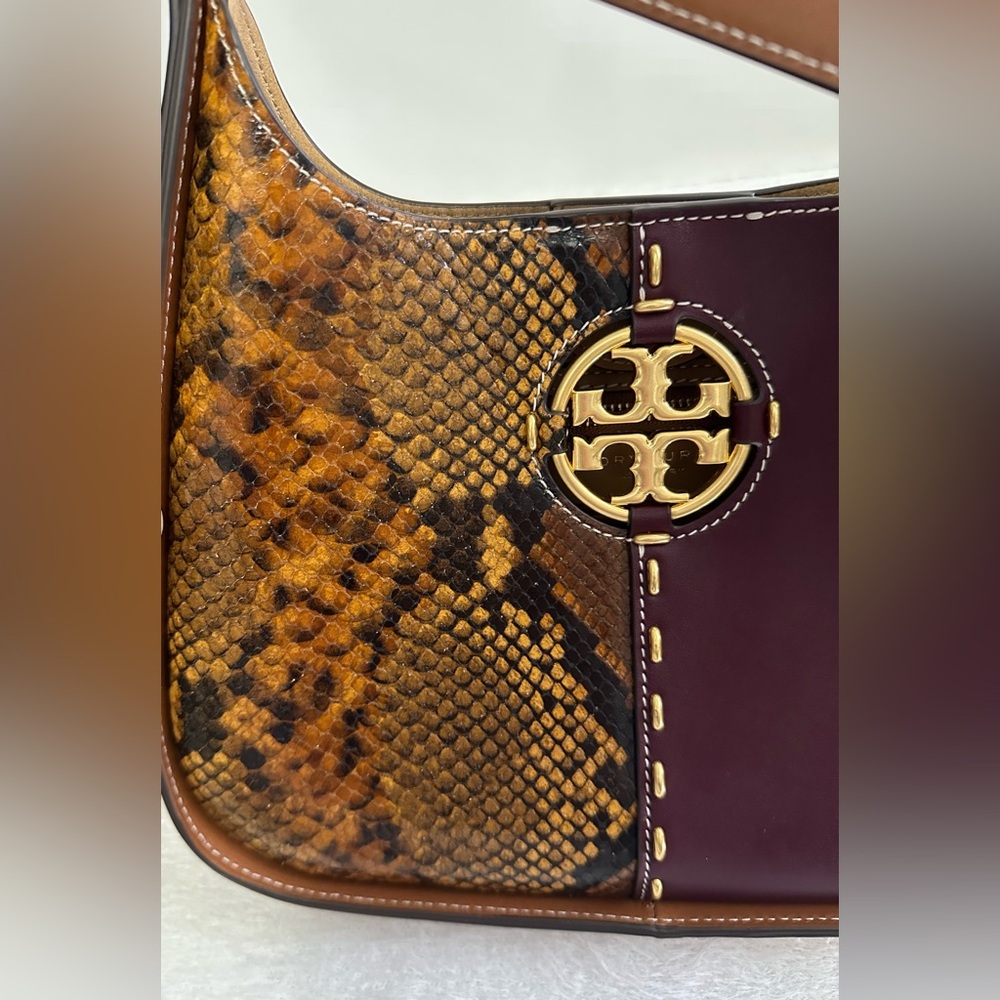 Tory Burch Brown and Tan Shoulder Bag with Gold Emblem🤎 - Picture 4 of 15